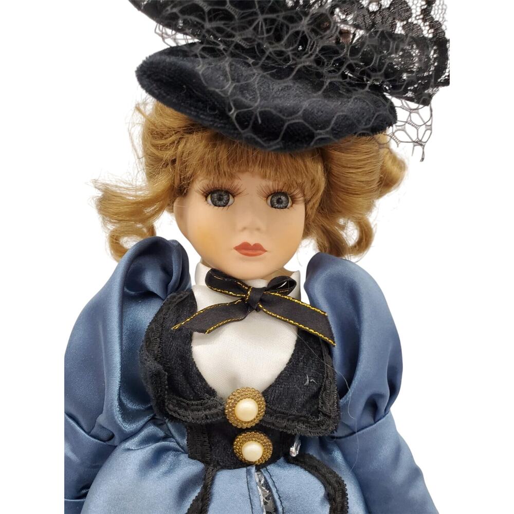 Porcelain Doll - Blue Dress 19"